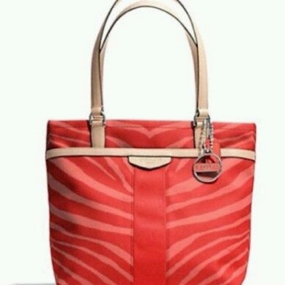Coach Zebra Print Light and Dark Pink Tote